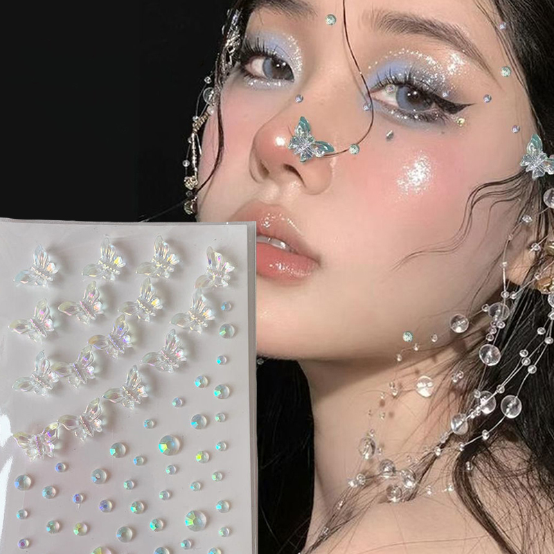Beauty Gems Makeup - 1/6 шт. красочные бабочки с кристаллами,