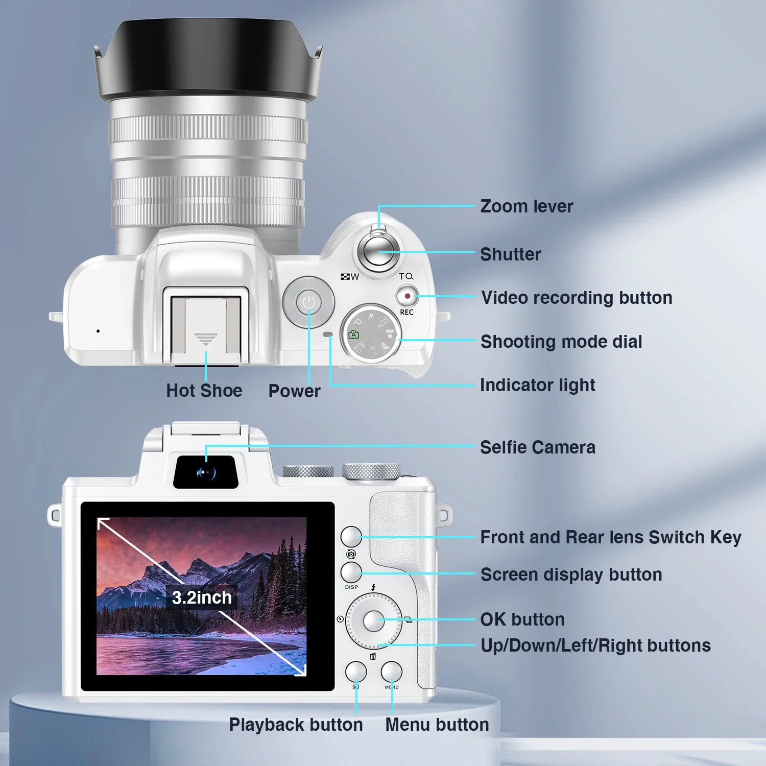 Цифровые камеры для селфи 8K д – обзор и цена Beauty Makeup Camera